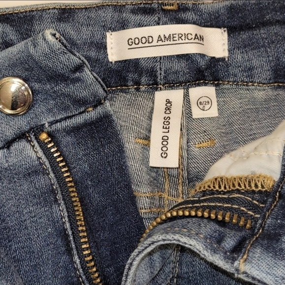 GOOD AMERICAN Good Legs High Waist Distressed Crop Skinny Jeans Size 6 / 29 - Picture 13 of 14